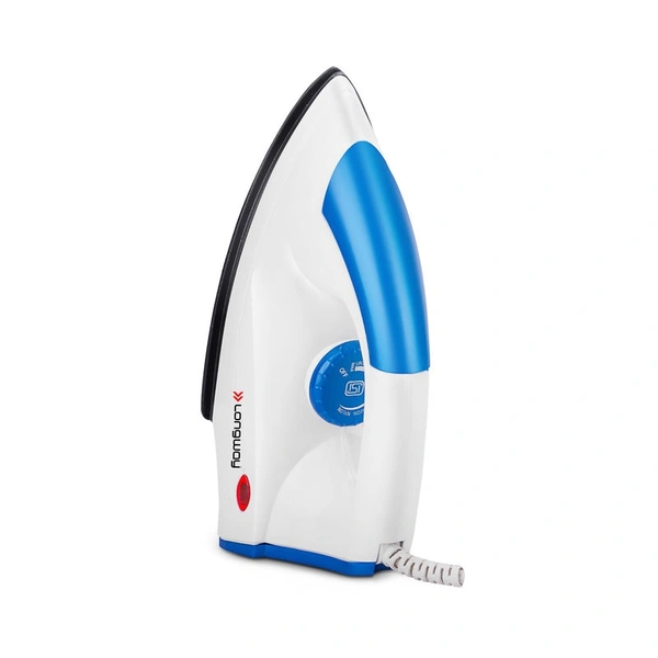 Longway Grace Light Weight Non-Stick Teflon Coated Dry Iron, Electric Iron For Clothes | 1 Year Warranty| (1100 Watt, Blue) 