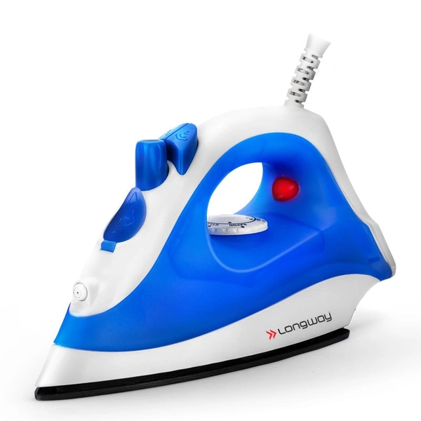 Longway Steamy Light Weight Non Stick Steam Iron, Powerful Steam Output Up To 18 G/Min (1400 Watt, Blue)