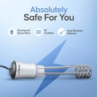 Longway LWIR01 1500/2000 Watt Immersion Rod, Water Heater With Waterproof & Shockproof Protection ISI Certified | 2 Years Warranty (White) - White