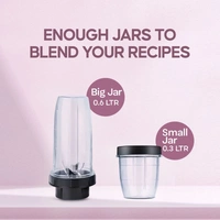 Longway Sage 500 Watt Juicer Mixer Grinder With 2 Jars For Grinding, Mixing, Juicing With Powerful Motor | 1 Year Warranty | (Gray & Black, 2 Jars)