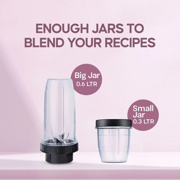 Longway Sage 500 Watt Juicer Mixer Grinder With 2 Jars For Grinding, Mixing, Juicing With Powerful Motor | 1 Year Warranty | (Gray & Black, 2 Jars)