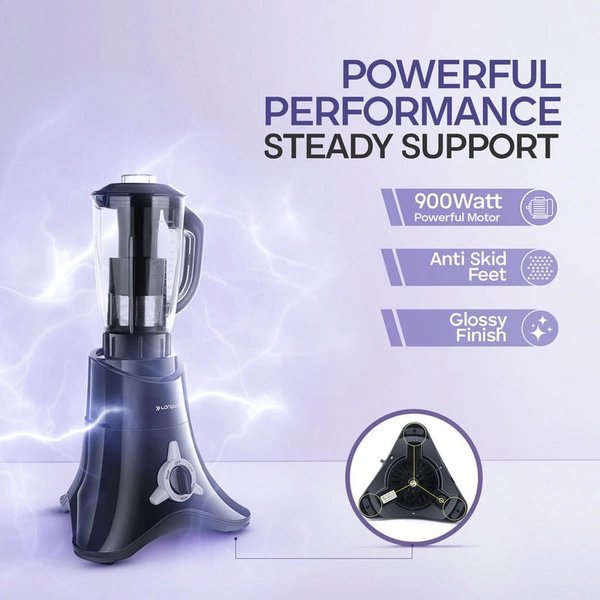 Longway Orion 900 Watt Juicer Mixer Grinder With 4 Jars For Grinding, Mixing, Juicing With Powerful Motor | 1 Year Warranty | (Black, 4 Jars)