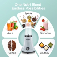 Longway Sage 500 Watt Juicer Mixer Grinder With 2 Jars For Grinding, Mixing, Juicing With Powerful Motor & Kwid 1100 Watt Dry Iron| 1 Year Warranty | (Gray & Black, 2 Jars, Combo Offer)