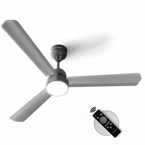Longway Luminair 1200 Mm BLDC Ceiling Fan With Remote Control | BEE 5 Star Rated Energy Efficient | Ultra High Speed 3 Blade Anti-Dust Decorative Ceiling Fan | 5 Years Warranty (Gray, Pack Of 1)