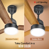 Longway Luminair Max 1200 Mm BLDC Ceiling Fan With Remote Control & LED Light | BEE 5 Star Rated Energy Efficient | Ultra High Speed 3 Blade Anti-Dust Decorative Ceiling Fan | 5 Years Warranty (Smoked Cedar, Pack Of 1)
