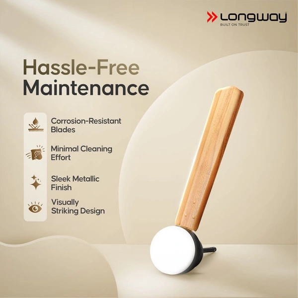 Longway Luminair Max 1200 Mm BLDC Ceiling Fan With Remote Control & LED Light | BEE 5 Star Rated Energy Efficient | Ultra High Speed 3 Blade Anti-Dust Decorative Ceiling Fan | 5 Years Warranty (Golden Birch, Pack Of 1)