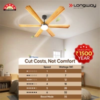 Longway Luminair Max 1200 Mm BLDC Ceiling Fan With Remote Control & LED Light | BEE 5 Star Rated Energy Efficient | Ultra High Speed 6 Blade Anti-Dust Decorative Ceiling Fan | 5 Years Warranty (Golden Birch, Pack Of 1)