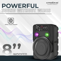 Krisons Ultima 30W Portable Bluetooth Speaker with 8" Woofer, Wireless Mic, Karaoke & LED Display