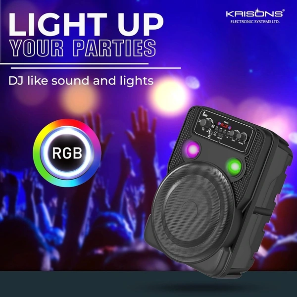Krisons Ultima 30W Portable Bluetooth Speaker with 8" Woofer, Wireless Mic, Karaoke & LED Display
