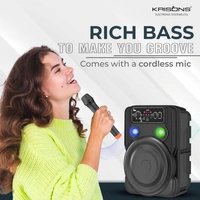 Krisons Ultima 30W Portable Bluetooth Speaker with 8" Woofer, Wireless Mic, Karaoke & LED Display