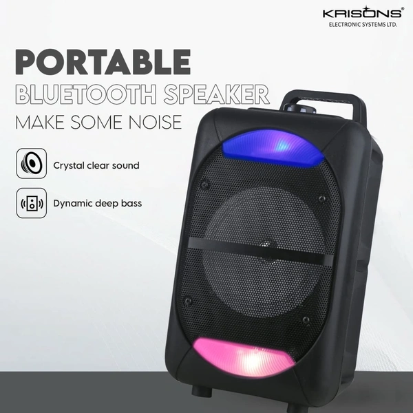 Krisons Beatz with FM,USB,Aux and Bluettot with Free Wired Mic 30W Bluetooth Trolley Speaker 