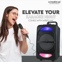 Krisons Beatz with FM,USB,Aux and Bluettot with Free Wired Mic 30W Bluetooth Trolley Speaker 