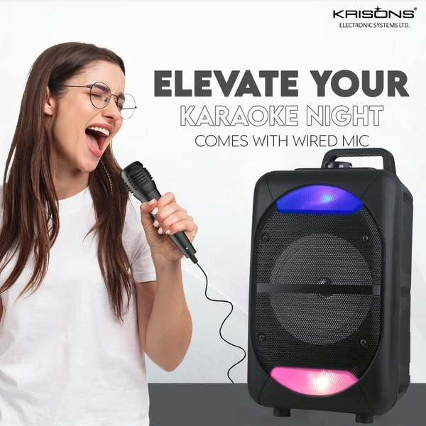 Krisons Beatz with FM,USB,Aux and Bluettot with Free Wired Mic 30W Bluetooth Trolley Speaker 