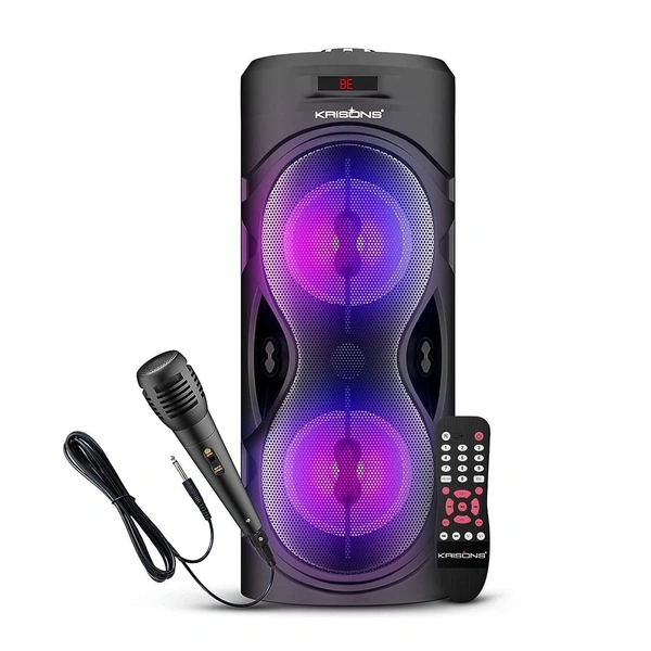 Krisons KRISONS Cylinder 40W Bluetooth Party Speaker with Mic & RGB Lights