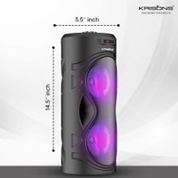 Krisons KRISONS Cylinder 40W Bluetooth Party Speaker with Mic & RGB Lights