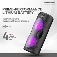 Krisons KRISONS Cylinder 40W Bluetooth Party Speaker with Mic & RGB Lights