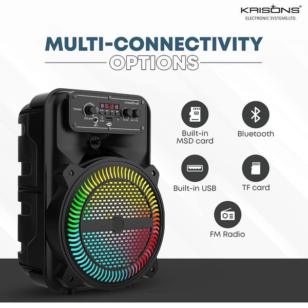 Krisons MoonStar 30W Bluetooth Gaming Speaker with Wireless Mic & LED Display