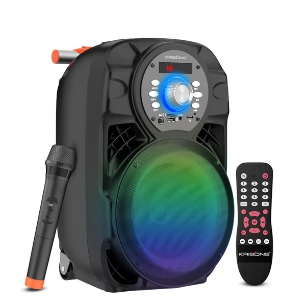 Krisons Star 100W Bluetooth Party Speaker with Wheels, LED Display & Karaoke Control