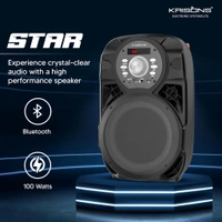 Krisons Star 100W Bluetooth Party Speaker with Wheels, LED Display & Karaoke Control