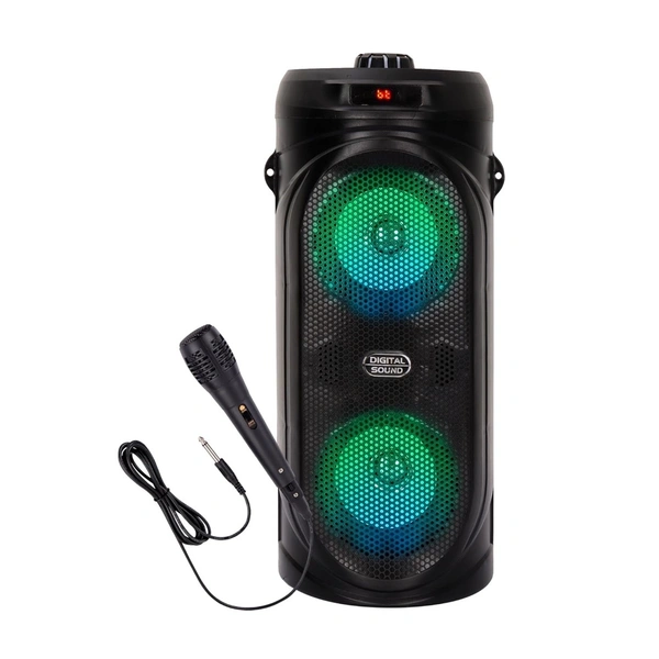 Krisons Comet 40W Bluetooth Party Speaker | Dual 4" Woofers, Mic, RGB Lights, USB/SD/FM