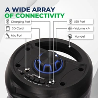 Krisons Comet 40W Bluetooth Party Speaker | Dual 4" Woofers, Mic, RGB Lights, USB/SD/FM