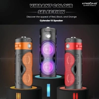 Krisons Cylender 111 | 40W Bluetooth Portable Speaker with Dual Woofers, Mic & Torch
