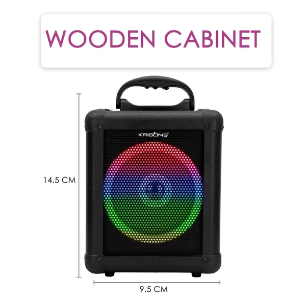 Krisons Qube 80W Bluetooth Party Speaker with Wireless Mic & 6H Battery – Trolley Outdoor Speaker