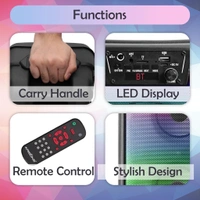 Krisons Rainbow 40W Double Woofer Bluetooth Party Speaker with Mic, RGB Lights & TWS