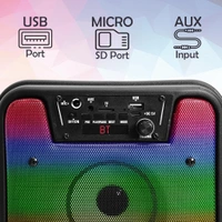 Krisons Rainbow 40W Double Woofer Bluetooth Party Speaker with Mic, RGB Lights & TWS