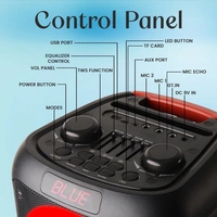 Krisons J11 Portable Bluetooth Party Speaker with LED Lights, Wireless Microphone