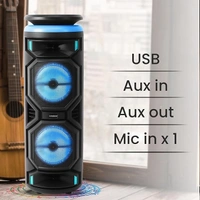 Krisons Hungama-002 160W Bluetooth Party Speaker with Wheels, RGB Lights & Karaoke Control