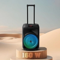 Krisons Hungama-001 160W Bluetooth Party Speaker with Built in Wheels, Immersive Visual Display, Personalized Karaoke, Control - Volume, bass, Treble and Echo adjustments with RGB Lights