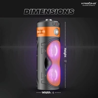 Krisons Cylender 111 40W Portable Speaker with 4" Double Woofers,Free Wired Mic for Karaoke, in Built Torch, Remote Control with Bluetooth, FM, USB, Micro SD Card Connectivity (Orange)