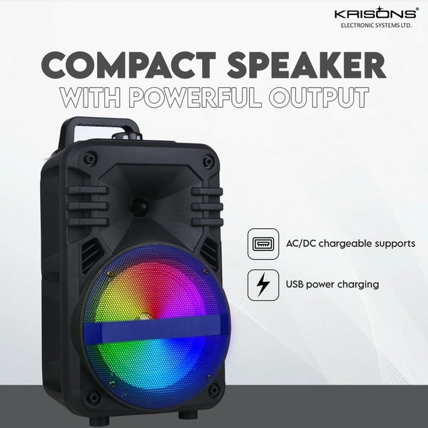 Krisons Buddy with FM,USB,Aux and Bluetooth with Free Wired Mic 30 W Bluetooth Tower Speaker
