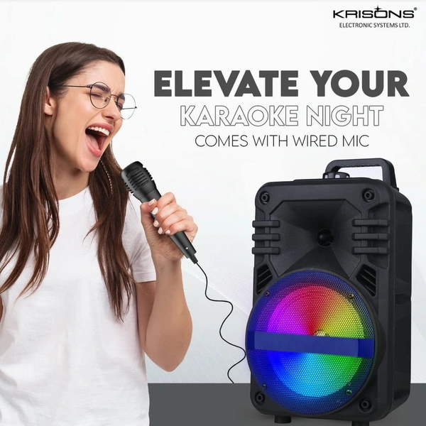 Krisons Buddy with FM,USB,Aux and Bluetooth with Free Wired Mic 30 W Bluetooth Tower Speaker