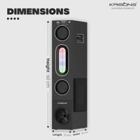 Krisons Cloudbuster Tallboy Tower Speaker, Multimedia Home Theatre, Floor Standing Speaker, RGB Lights, with Bluetooth, FM, USB, AUX Connectivity 