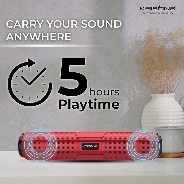 Krisons Wonder soundbar 20W Portable Bluetooth Speaker with Bass, Music System for Home Theatre, Living Room & Travelling, Mini Sound System for LED TV, Mobile, PC, Projector, Laptop