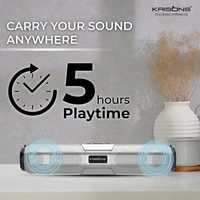 Krisons Wonder soundbar 20W Portable Bluetooth Speaker with Bass, Music System for Home Theatre, Living Room & Travelling, Mini Sound System for LED TV, Mobile, PC, Projector, Laptop