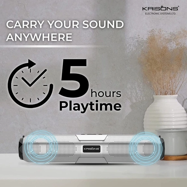 Krisons Wonder soundbar 20W Portable Bluetooth Speaker with Bass, Music System for Home Theatre, Living Room & Travelling, Mini Sound System for LED TV, Mobile, PC, Projector, Laptop