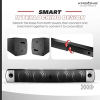 Krisons Superstar 4.1 Channel Home Theatre with Subwoofer Cum Soundbar, Smart Interlocking Design, Multiple Connectivity, 4x3 Speaker & 5.25" Woofer, Bluetooth Music System with Wireless Mic (Black) 