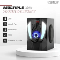 Krisons Superstar 4.1 Channel Home Theatre with Subwoofer Cum Soundbar, Smart Interlocking Design, Multiple Connectivity, 4x3 Speaker & 5.25" Woofer, Bluetooth Music System with Wireless Mic (Black) 