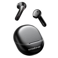Krisons TWS-002 Wireless Earbuds, Black, True Wireless Stereo, Portable Charging Case