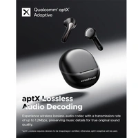 Krisons TWS-002 Wireless Earbuds, Black, True Wireless Stereo, Portable Charging Case