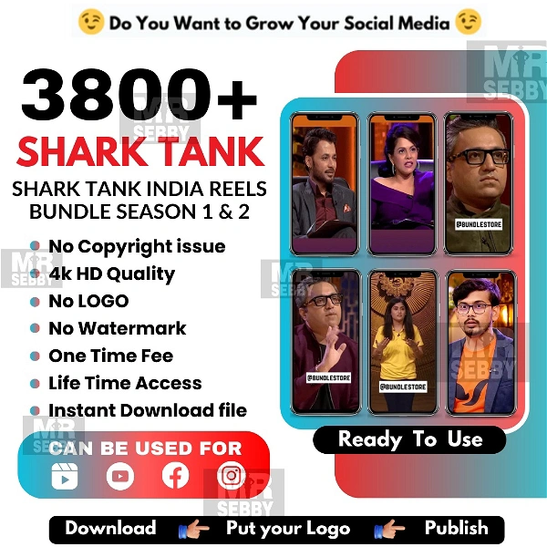 3800+ Shark Tank India Reels Bundle Season 1 & 2