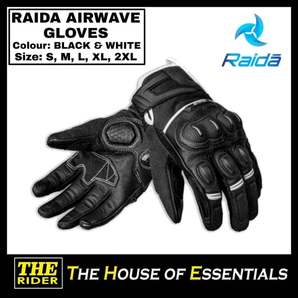 Raida Airwave Gloves - Black and White, M