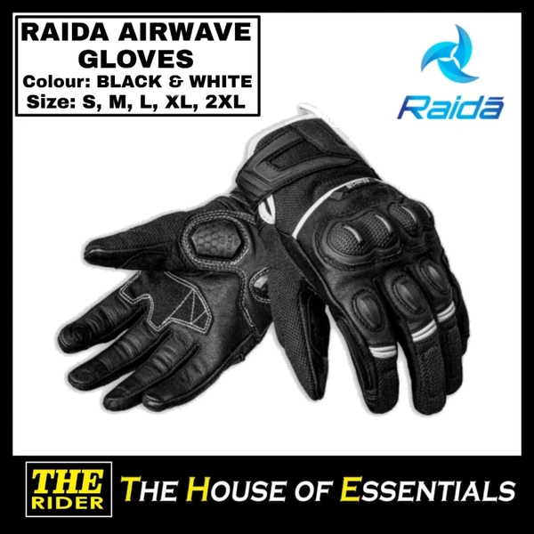 Raida Airwave Gloves - Black & White, XL