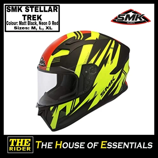 SMK STELLAR TREK - Mat Red Black Neon, XL