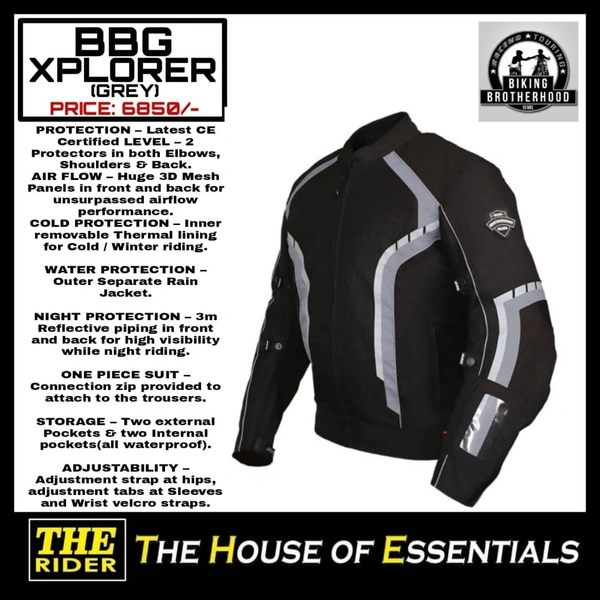 BBG Xplorer Jacket  - Black Grey, L