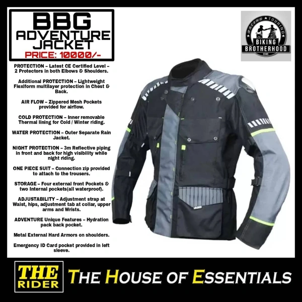 BBG ADVENTURE  - Black Grey Neon, XL