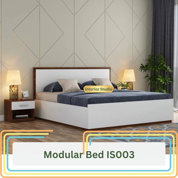 Modular Bed IS004 - White, 78L*72w Mattress Size